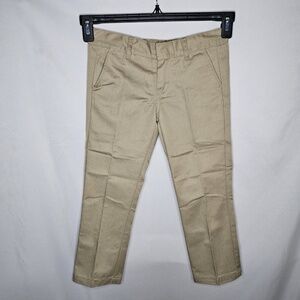 New Girls Access Flat Front Khaki School Uniform Pants Size 6
